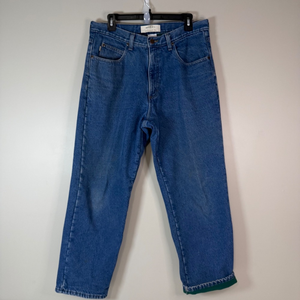 L.L.BEAN Mens 33x29 Double L Relaxed Fit Fleece Lined Jeans Winter Utility Work